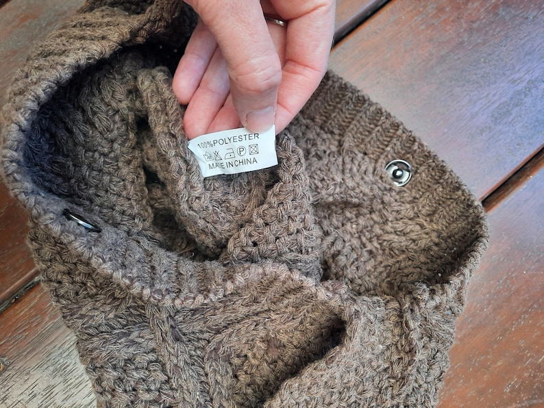 Chocolate Brown 00s Vintage Knit Shoulder Bag Bild 8