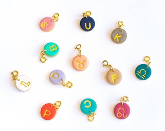 Add on initial charms for necklaces and bracelets; Zodiac and paw charms, Handmade charm personalized, Mariquilla Sandia Charms Collection