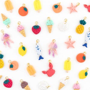 Summer Charms for Hoop Earrings | Interchangeable Add On Charms in Fruit, Ocean & Ice Cream Styles | Beach Jewelry Gift