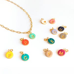 Handmade initial charm necklace, Personalized gift for mom, Mix and match letter pendants, Family necklace with kids names, Mothers Day Gift