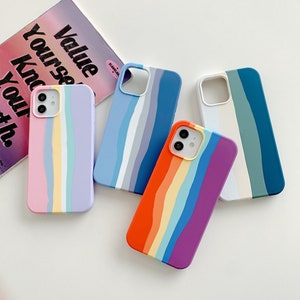 Rainbow Silicon Case iPhone 6 6s Plus Rainbow Case iPhone 7 8 Silicon Case Rainbow iPhone XR X Xs Max image 1