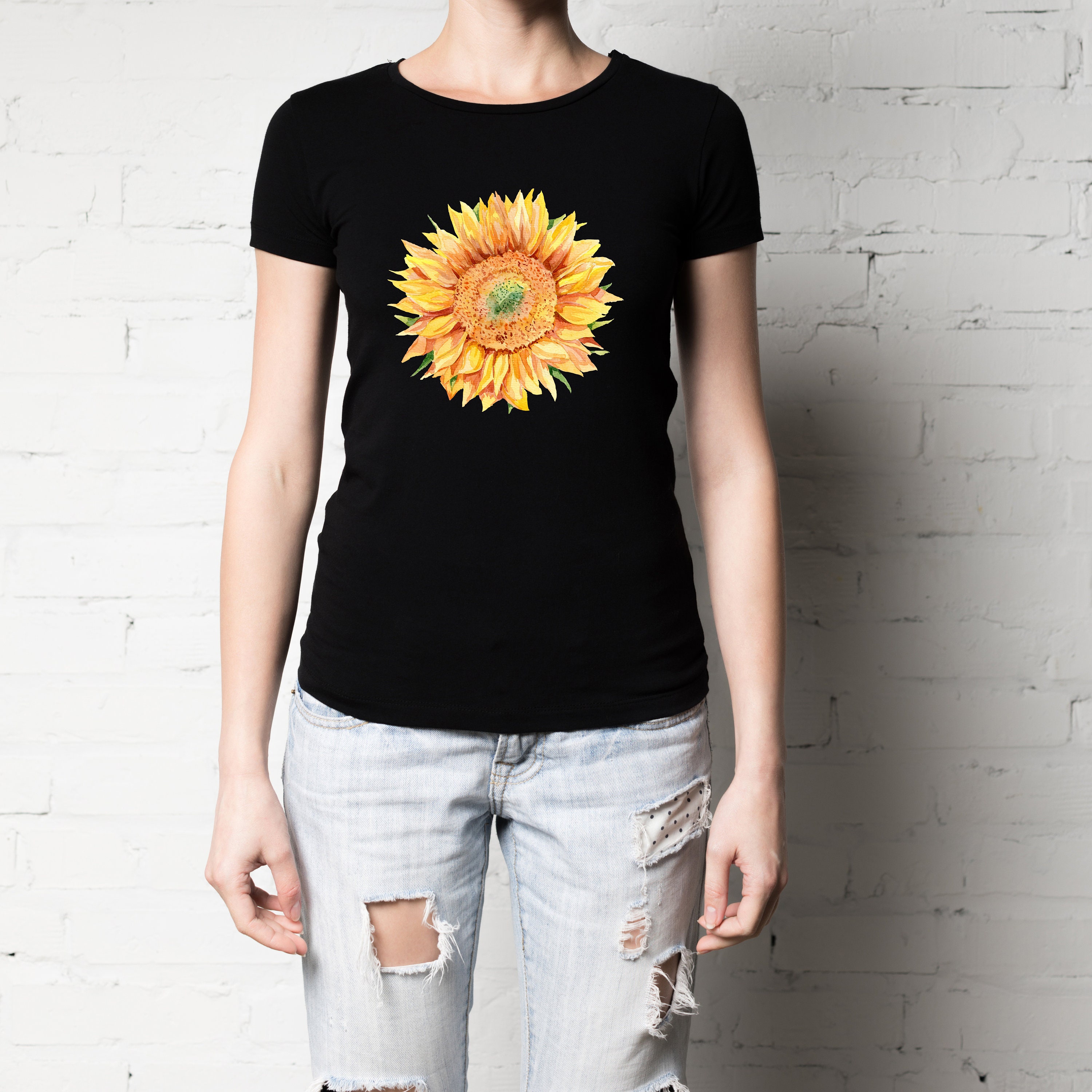 Sunflower watercolor PNG Sublimation designs Digital | Etsy