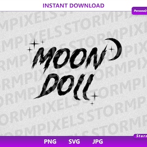 Moon Doll svg, witchy svg, gothic svg, moon phase svg, moon svg