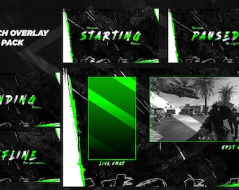 Groen Twitch-overlaypakket | Streamschermen (directe download)