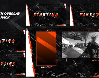 Twitch-overlaypakket | Oranje Twitch Pack | Direct downloaden