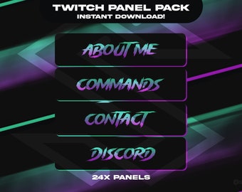 24 Twitch-panelen | Neonpanelen | Direct downloaden