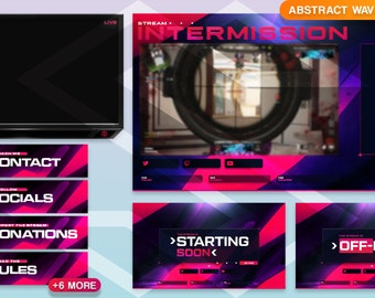 Abstract Paars Twitch Pack, Streamer Pack