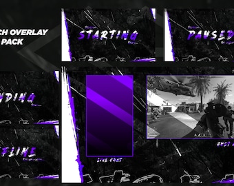 Twitch-overlaypakket | Paars twitchpack | Direct downloaden