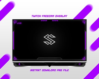 Twitch Facecam-overlay | Paarse overlay | Direct downloaden
