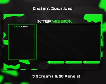 Twitch-pack | Groene camouflage | Direct downloaden