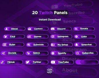 Abstracte paarse twitch-panelen | Streamerpakket (digitale download)