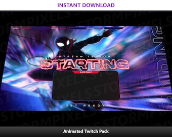 Geanimeerde spider-vers Twitch-overlay | MP4