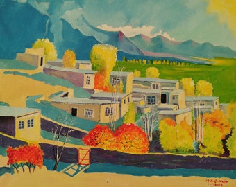 Colorful landscape painting of Kabul "Paghmane Kabul"