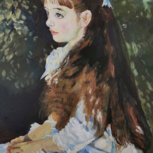 Copy of Renoir's Irene Cahen d'Anvers. 1880, Oil Painting by Mohammad Aref Najib image 2