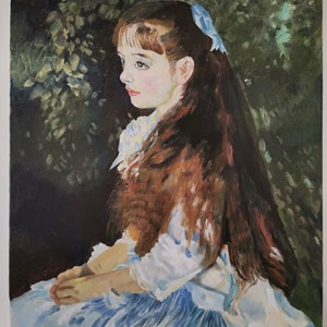 Copy of Renoir's Irene Cahen d'Anvers. 1880, Oil Painting by Mohammad Aref Najib image 1