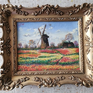 Colorful Landscape with a Windmill, painted by Mohammad Aref Najib