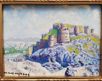 Afghanistan, Kaboul Peinture de paysage, Peinture à l’huile par Mohammad Aref Najib
