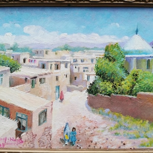 Afghanistan, Kabul landscape painting, original Artwork, by Mohammad Aref Najib