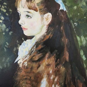 Copy of Renoir's Irene Cahen d'Anvers. 1880, Oil Painting by Mohammad Aref Najib image 3