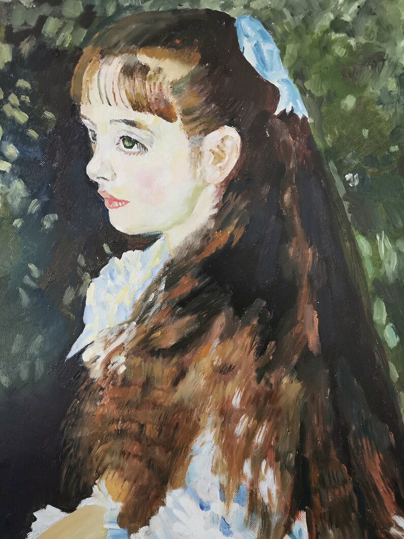 Copy of Renoir's Irene Cahen d'Anvers. 1880, Oil Painting by Mohammad Aref Najib image 3