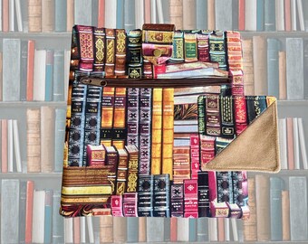 Book Sleeve Set | eReader Snap Pouch | iPad Snap Cover | Front Zip Pocket | Bookmark | Medium Book Sleeve | Padded | Handmade
