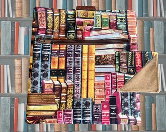 Medium Book Sleeve Set | Book-eReader Pouch | Kindle-iPad Cover | Bookmark | Snap Closure | Padded | Bookish Gift Idea | Handmade