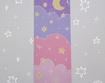 cloudy skies bookmark | book, bookish gift, booktok, kawaii, pastel, dreamy, angelcore, paper gift, book accessories, pretty bookmarks