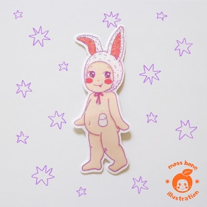 ostomy cutie! kewpie baby inspired waterproof holographic vinyl sticker