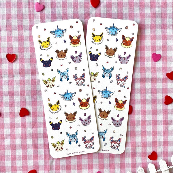 evolve them all! eeveeloution bookmark | video game, bookmark, booktok, bookish gift, pokemon, pokemon gift, anime gift, cute, kawaii, japan