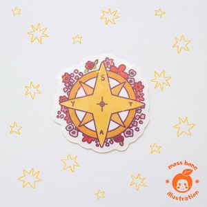 Autocollant en vinyle imperméable holographique avec logo boussole, inspiré des enfants errants de STAY