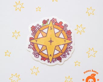 Autocollant en vinyle imperméable holographique avec logo boussole, inspiré des enfants errants de STAY