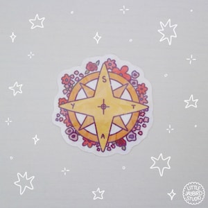 STAY skz Kompass Logo holografischer wasserfester Vinyl Aufkleber | kpop, felix, changbin, angchan, lee weiß, han, in, hyunjin, seungmin