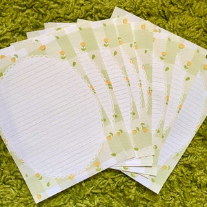 Paquete de papel para escribir cartas con diseño de jardín de tulipanes de primavera/juego de cartas, papel de escritura vintage cottagecore, diario con tulipanes florales y amigos por correspondencia