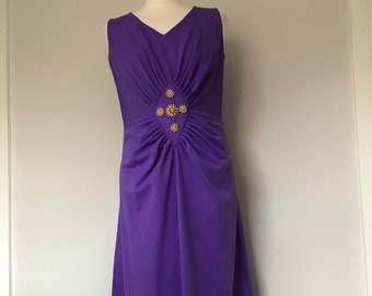 1970s Purple Maxi Dress size 10