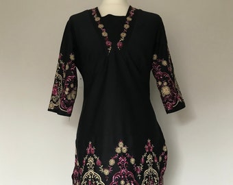 Handmade 1970s Embroidered Tunic