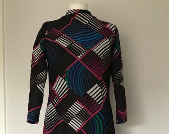 Handmade 1970s Dress with Abstract Design