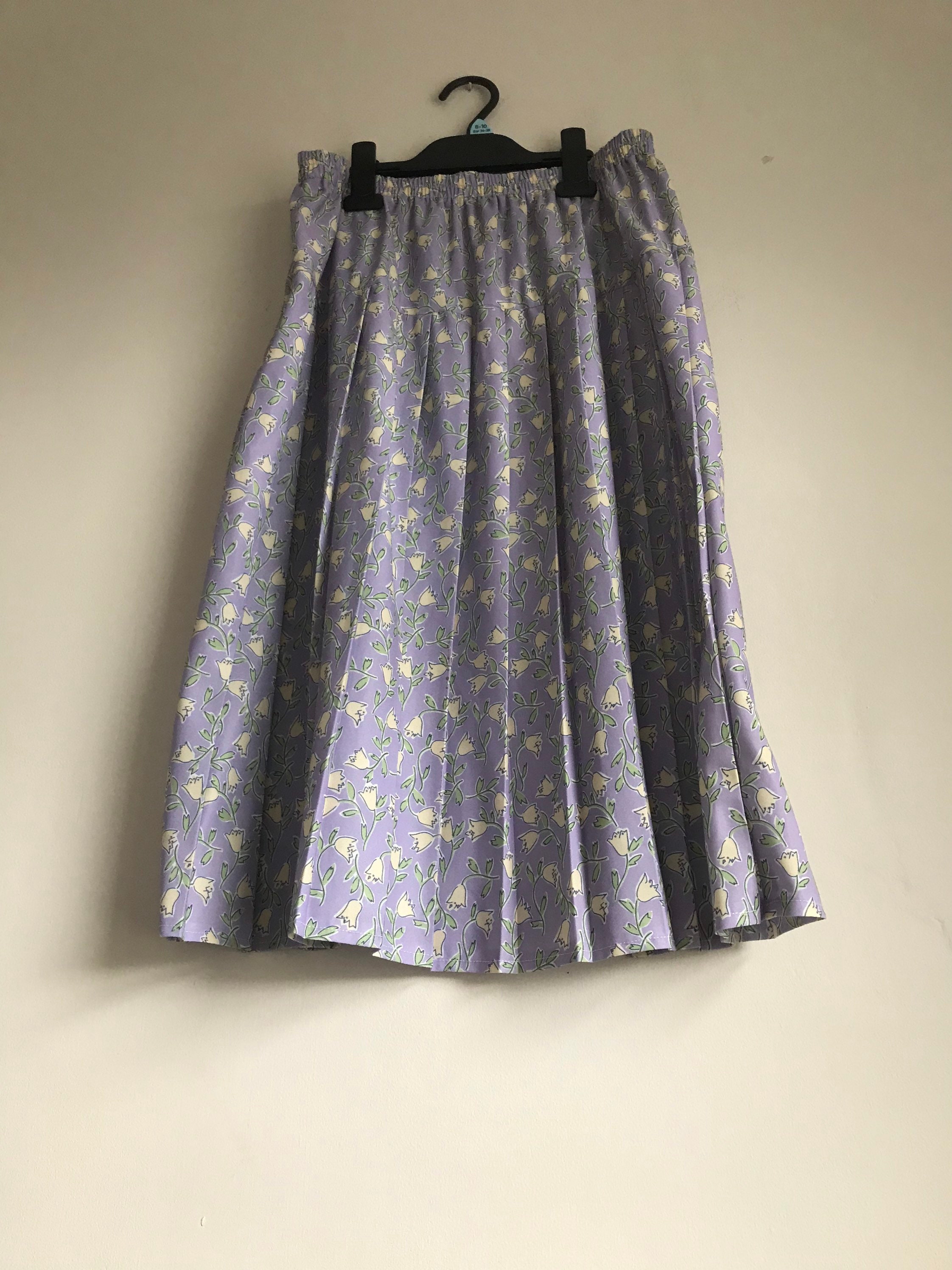 1980s Floral Midi Skirt by Debenhams Etsy