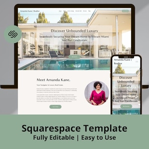 Squarespace Real Estate Website Realtor Template Fully Editable Squarespace 7.1 Template Site for Real Estate Agency Modern RE Agent Website