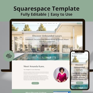 Squarespace Template for Realtors Squarespace 7.1 Template for Real Estate Agency Modern Real Estate Agent Website Beginner Friendly