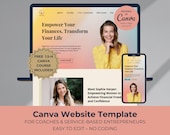 Canva Website Template Financial Coach Template Canva Coaching Homepage Life Coach Sales Page One Page Website Online Course Landing Page