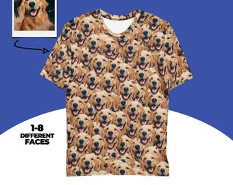 Custom Dog Face T-Shirt, Personalized Pet Photo Shirt, Funny Dog Lover Gift, Dog Dad Tee, Dog Mom T-shirt