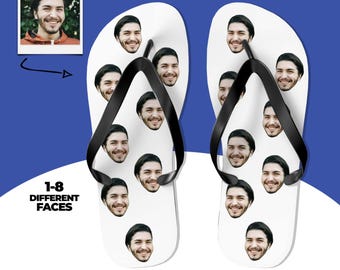 Custom Groomsmen Flip Flops, Personalized Beach Sandals, Bachelor Party Favor, Photo Sandals, Groom Squad Gift, Wedding Flip Flops