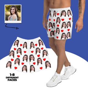 Custom Face Shorts, Personalized Photo Shorts, Unisex Athletic Shorts, Funny Gift For Him, Gift For Husband, Custom Shorts