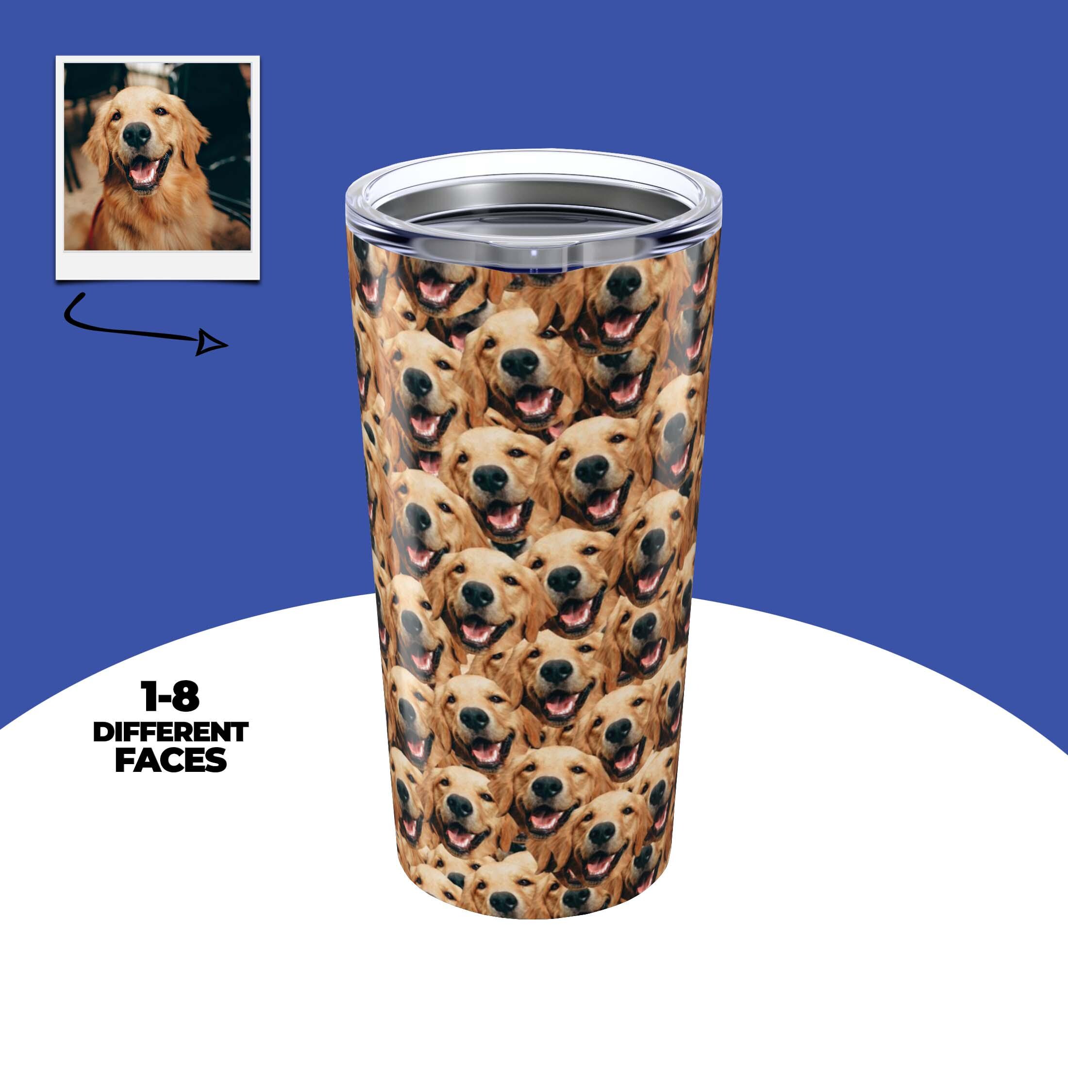 Custom Dog Faces Tumbler, Personalized Pet Photo Mug, Gift For Dog Lover, Custom Dog Tumbler, Personalized Pet Tumbler