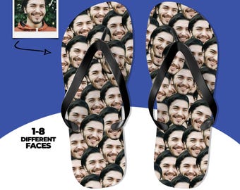 Custom Face Flip Flops, Wedding Party Flip Flops, Bridesmaid Gifts, Bachelorette Flip Flops, Funny Personalized Face Sandals