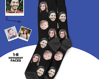 Calzini con volti personalizzati, calzini con foto personalizzate, volti sui calzini, regalo per lo sposo, regalo di compleanno, regali per la mamma, regali per lui, regali per il papà