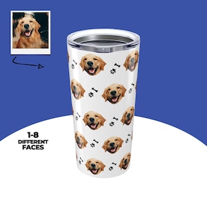 Custom Pet Tumbler, Personalized Dog Tumbler, Dog Photo Mug, Personalized Gift, Faces Tumbler, Dog Mom, Dog Dad, Dog Lover Gift