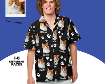 Personalized Cat Face Shirt, Custom Pet Photo T-Shirt, Cat Mom Gift, Funny Cat Lover Tee, Custom Cat Shirt, Unique Pet Lover Gift