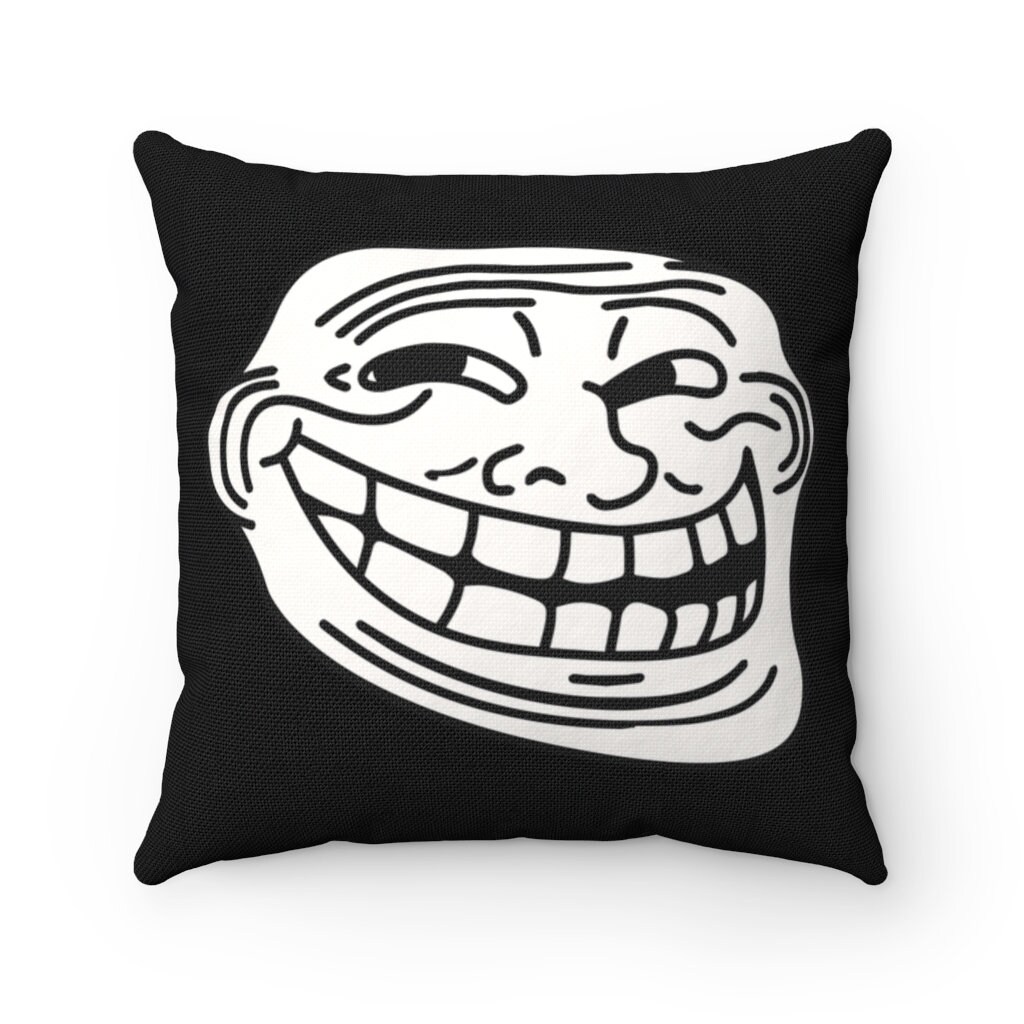 Coolface Trollface Meme Taie d'oreiller, Oreiller Drôle et Souriant, Meilleure Belle Taie d'oreiller