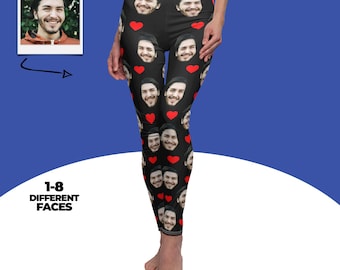 Custom Face Leggings, Personalized Women's Photo Pants, Funny Gift For Her, Gift For Wife